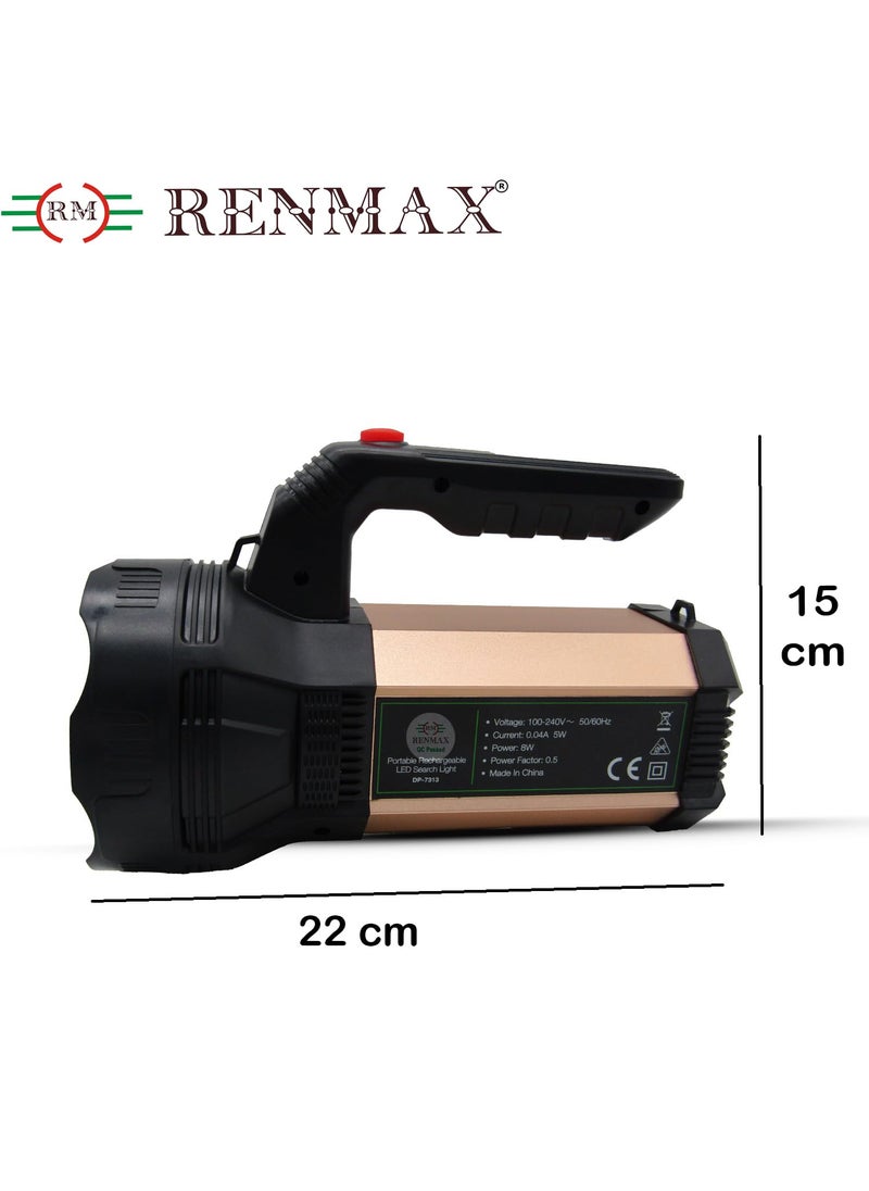 RENMAX - RENMAX Rechargeable Searchlight Torch Bright Beam LED Laser Flashlight 6000mAh for Security Metal Battery Housing Plastic Body 800m Range 1Pc - Image 1