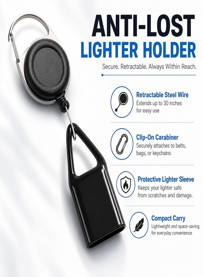 Kryoflare Pants Lighter Clip Retractable Leash, Anti Lost Lighter Holder, for Fishing, Hiking and Camping Gear, Keychain Belt Accessories Protective Cover for House Supplies - Image 5