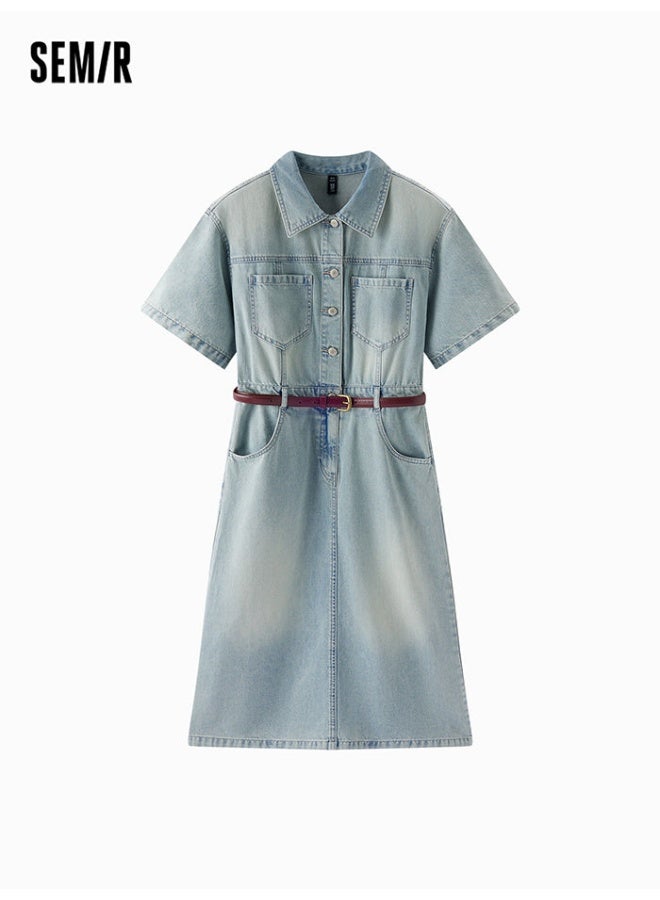SEMIR Women's Acid Washed Denim Dress