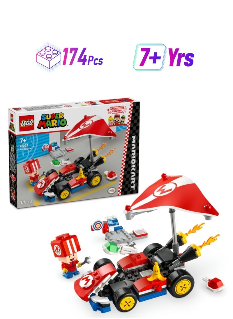 LEGO Super Mario: Mario Kart – Standard Kart, Car Toy Set for Kids, Includes a Toad Character Figure for Independent Play, Creative Birthday Gift for 7 Plus Year Old Boys, Girls and Gamers 72032 (174 pieces)  - Image 1