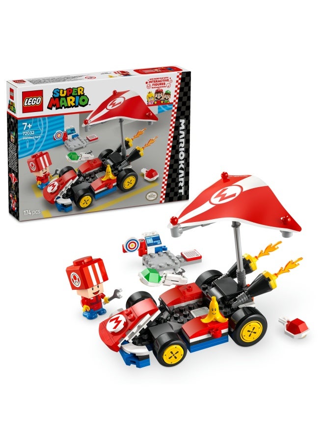 LEGO Super Mario: Mario Kart – Standard Kart, Car Toy Set for Kids, Includes a Toad Character Figure for Independent Play, Creative Birthday Gift for 7 Plus Year Old Boys, Girls and Gamers 72032 (174 pieces)  - Image 1