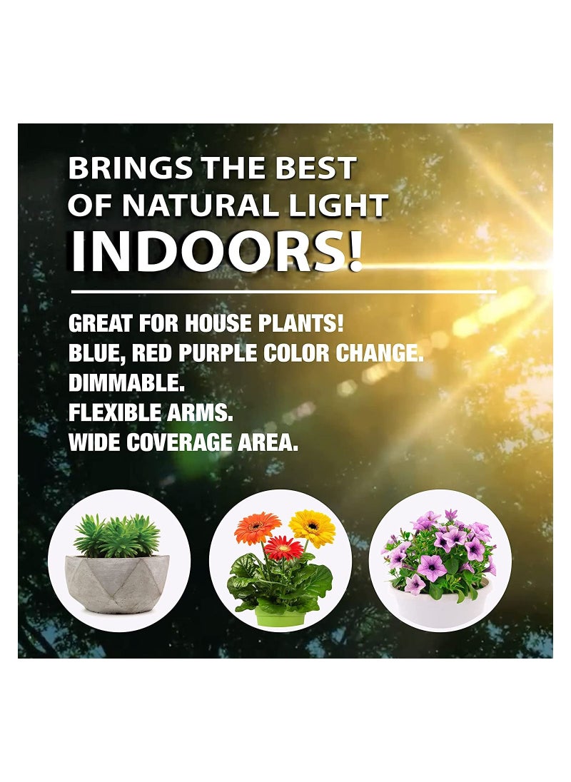 24” Indoor Plant Growing Lamp with 8 Brightness Settings, 3 Light Modes Including Full Spectrum UV Light