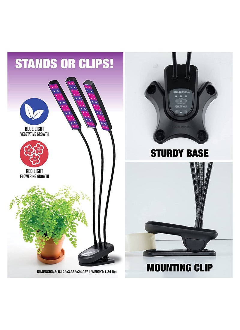 24” Indoor Plant Growing Lamp with 8 Brightness Settings, 3 Light Modes Including Full Spectrum UV Light