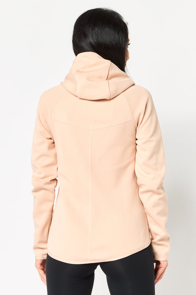 Nike Women Sportswear Fit Long Sleeve Outdoor Hooded Jacket, Beige - Image 4