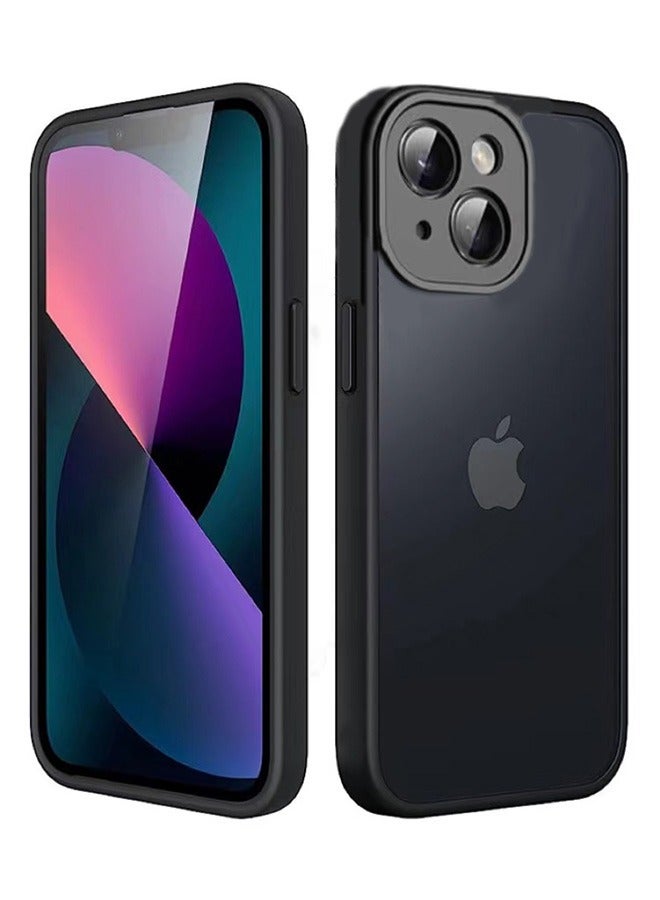 Case for iPhone 13 6.1-Inch, Frosted Translucent Back Protective Slim Phone Cover, Anti-Fingerprints, Anti-Fall Drop Protection, TPU High Quality Material Shockproof Case (Black) - Image 1