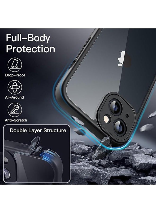 Case for iPhone 13 6.1-Inch, Frosted Translucent Back Protective Slim Phone Cover, Anti-Fingerprints, Anti-Fall Drop Protection, TPU High Quality Material Shockproof Case (Black) - Image 2