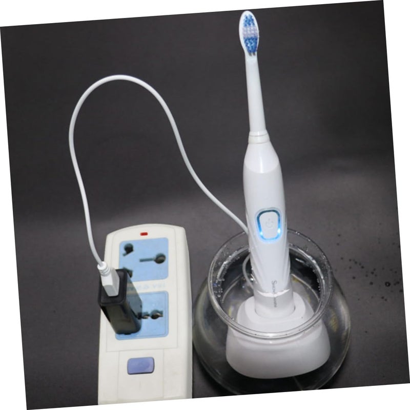 Sonic Electric Toothbrush USB Charging Waterproof with Soft Bristles White Set for Home Use - Image 5