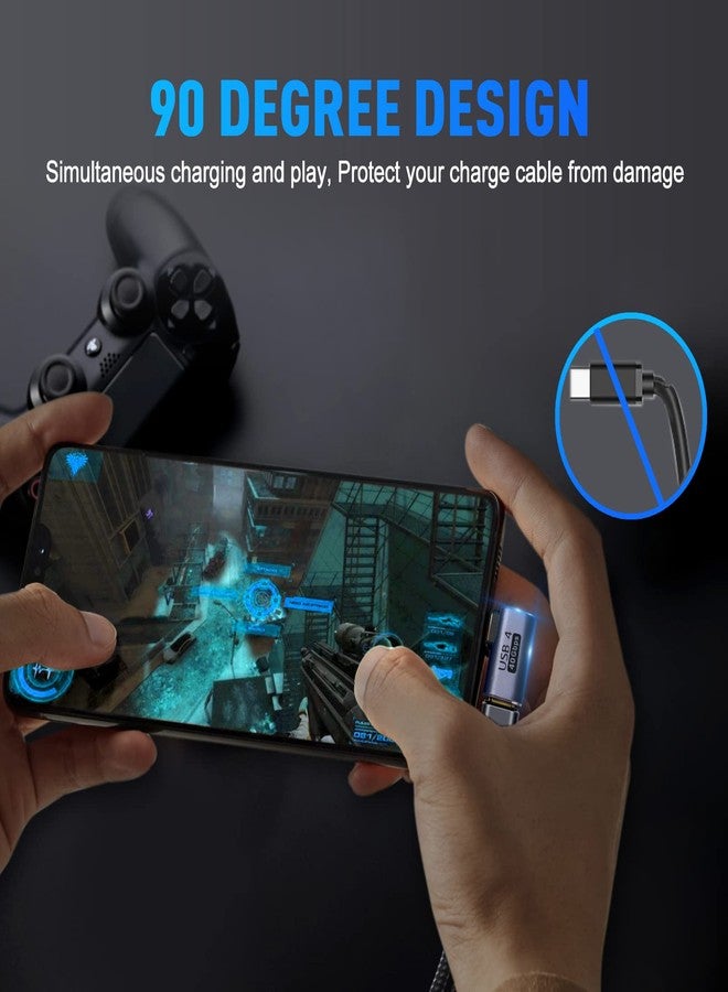 VCOM USB C 90 Degree Adapter, USB4 Cable Adapter Support 40Gbps, 100W PD, 8K Video Display, OTG, Type-C Male to Female Right Angle Extender for Thunderbolt4, Laptop, Mobile Phone, Tablet (2 Pack) - Image 2