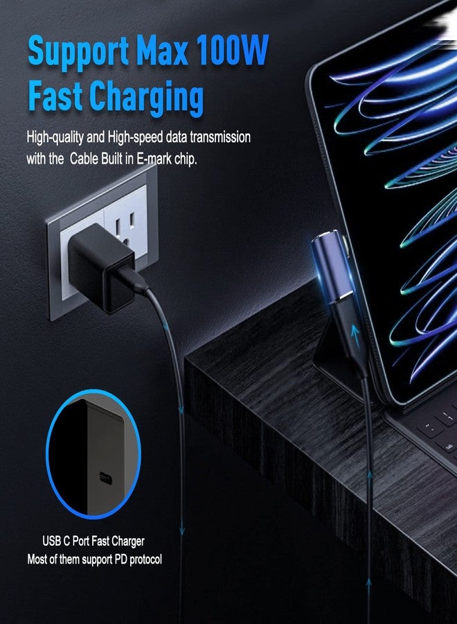 VCOM USB C 90 Degree Adapter, USB4 Cable Adapter Support 40Gbps, 100W PD, 8K Video Display, OTG, Type-C Male to Female Right Angle Extender for Thunderbolt4, Laptop, Mobile Phone, Tablet (2 Pack) - Image 4