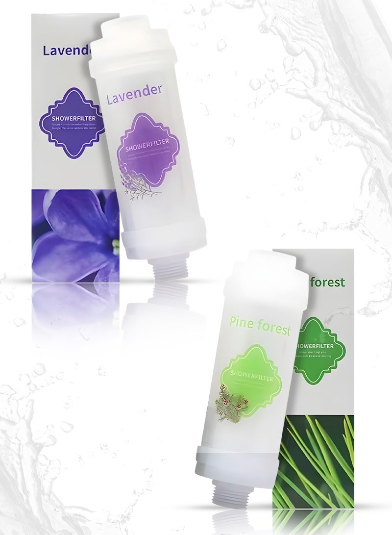 ABJ 2-Pack Vitamin C Shower Filters (Lavender + Pine Forest) – Enjoy Softer Water, Fresher Skin & Healthier Hair with Our Advanced Hard Water Softener & Chlorine-Removing Shower Filter - Image 1