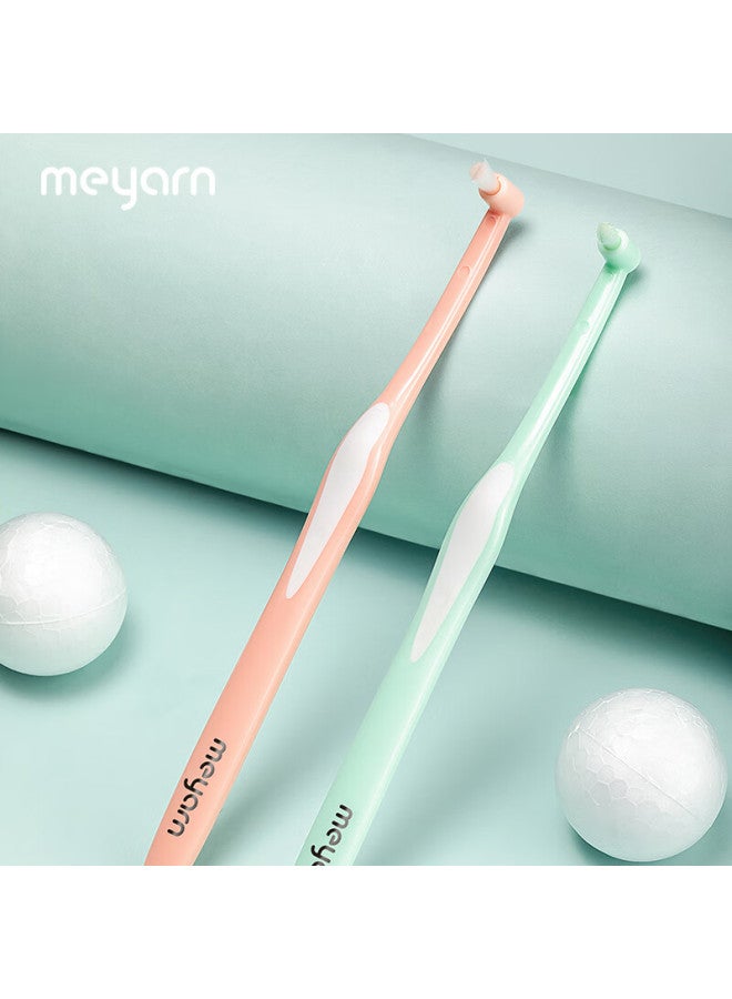 Meyarn Single Bundle Orthodontic Toothbrush Soft Bristles Small Pointed Flat Head 2-pack Adult Children Orthodontic Special