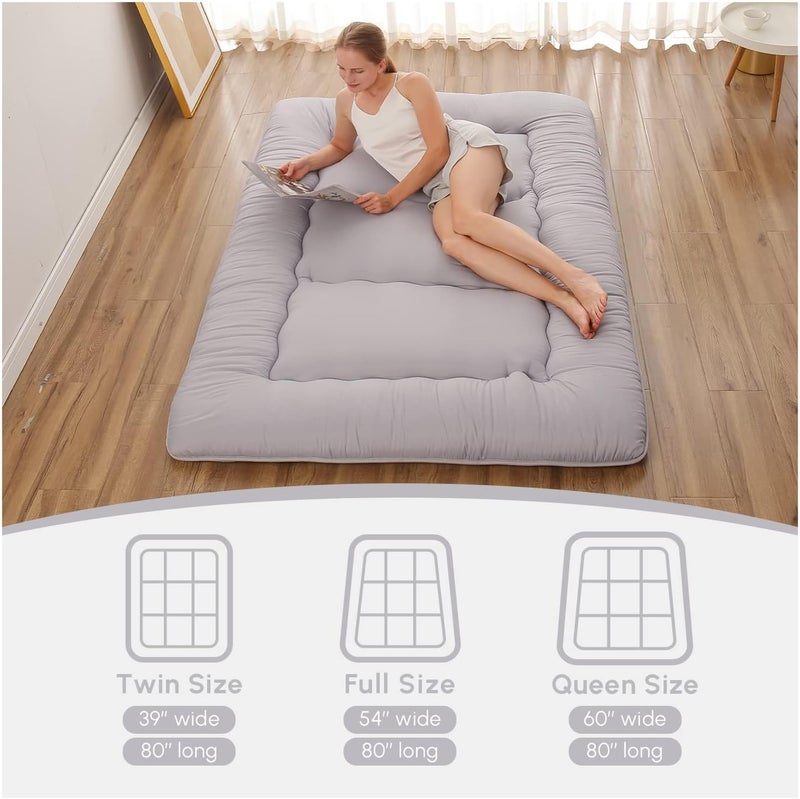 XICEN Japanese Floor Mattress, Futon Mattress with Portable Storage Bag and Washable Cover, Roll Up Thick Tatami Mat Suitable for Camping, Guest Room - Image 3