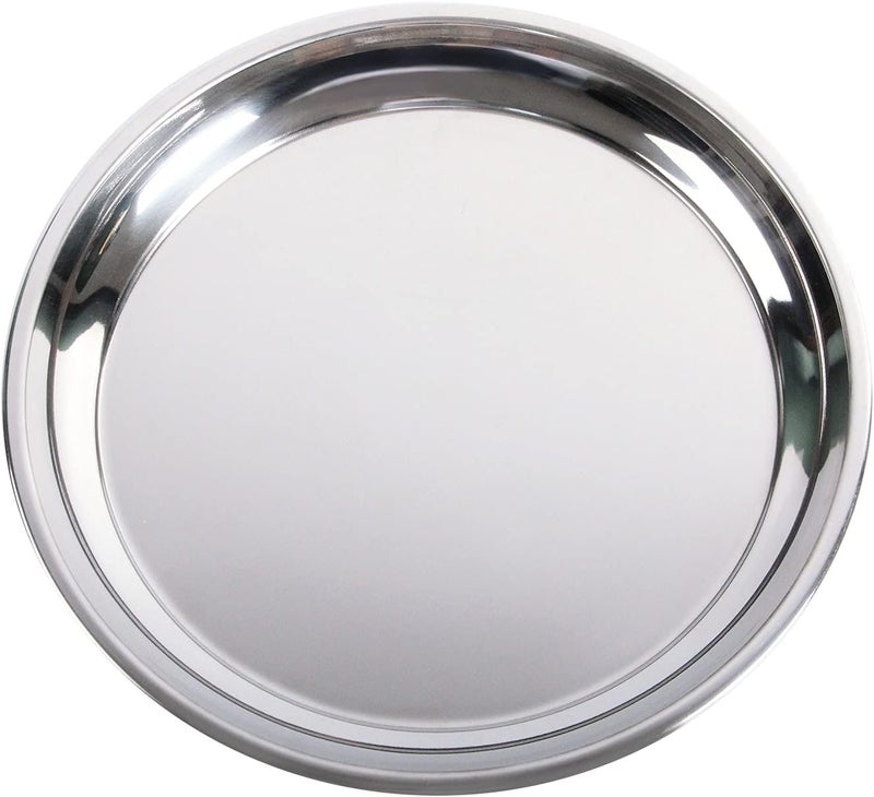 Vankey 14 In Stainless Steel Roasting Pan, Stainless Steel Heavy Duty Kitchenware Round Roaster Pan Large XLarge Big Size Green Egg Drip Pan for Turkey Baking,Roast Chicken,Brushed Surface & Dishwasher Safe - Image 1