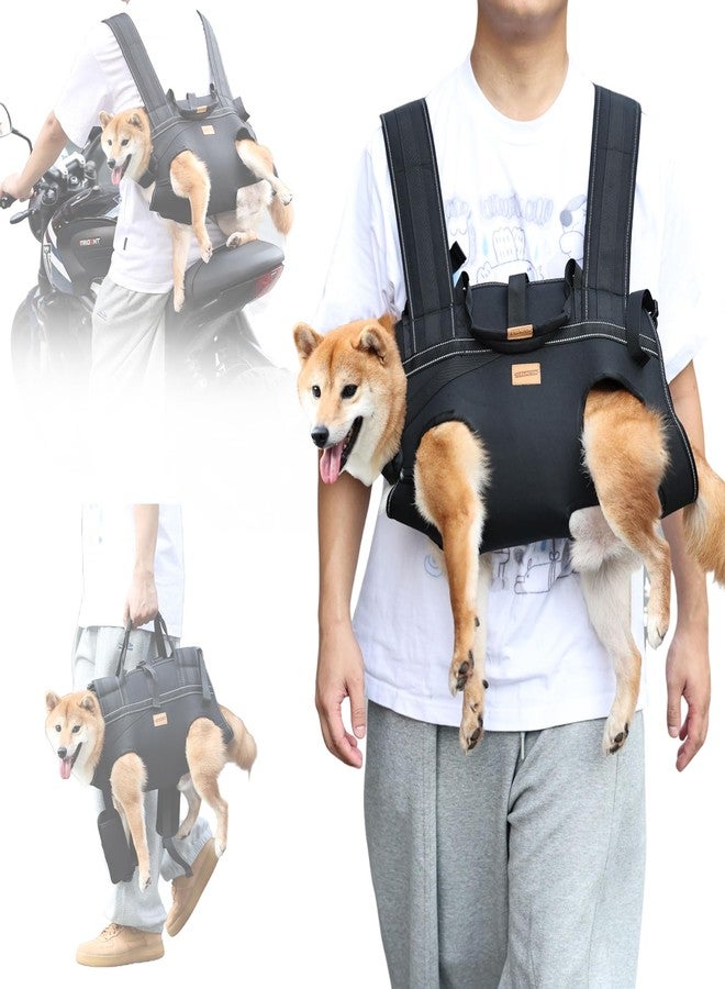 Terapaton Dog Lift Harness Backpack Carrier for Large Dogs, Full Body Sling with Handle, Dog Harness for Joint Injuries, Arthritis, Ideal for Stairs, Elderly Dogs (Black Large 20-29 LBS) - Image 1