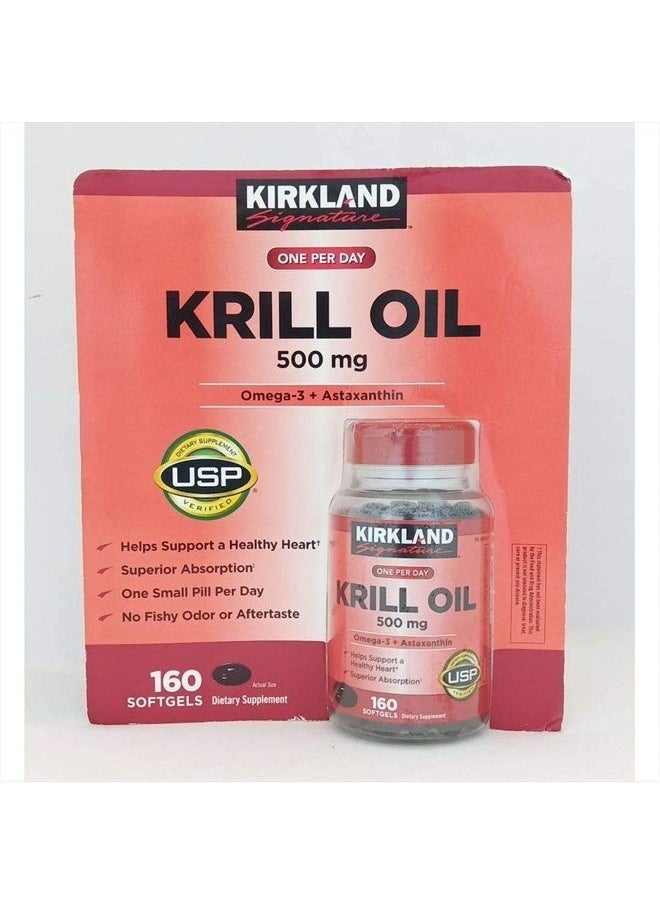 Kirkland Signature - Krill Oil 500 Milligram 160 Softgels - Image 1