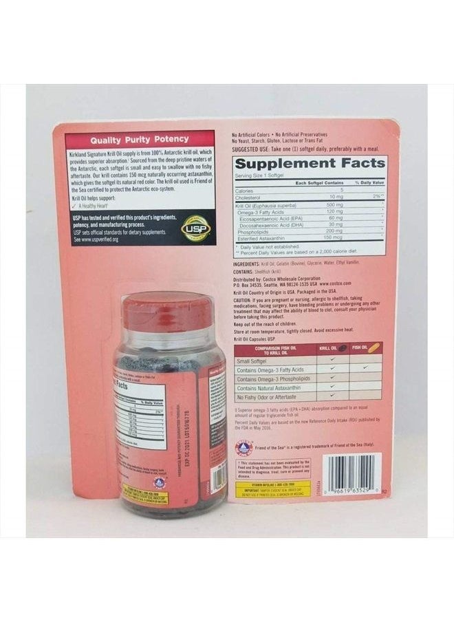 Kirkland Signature - Krill Oil 500 Milligram 160 Softgels - Image 1