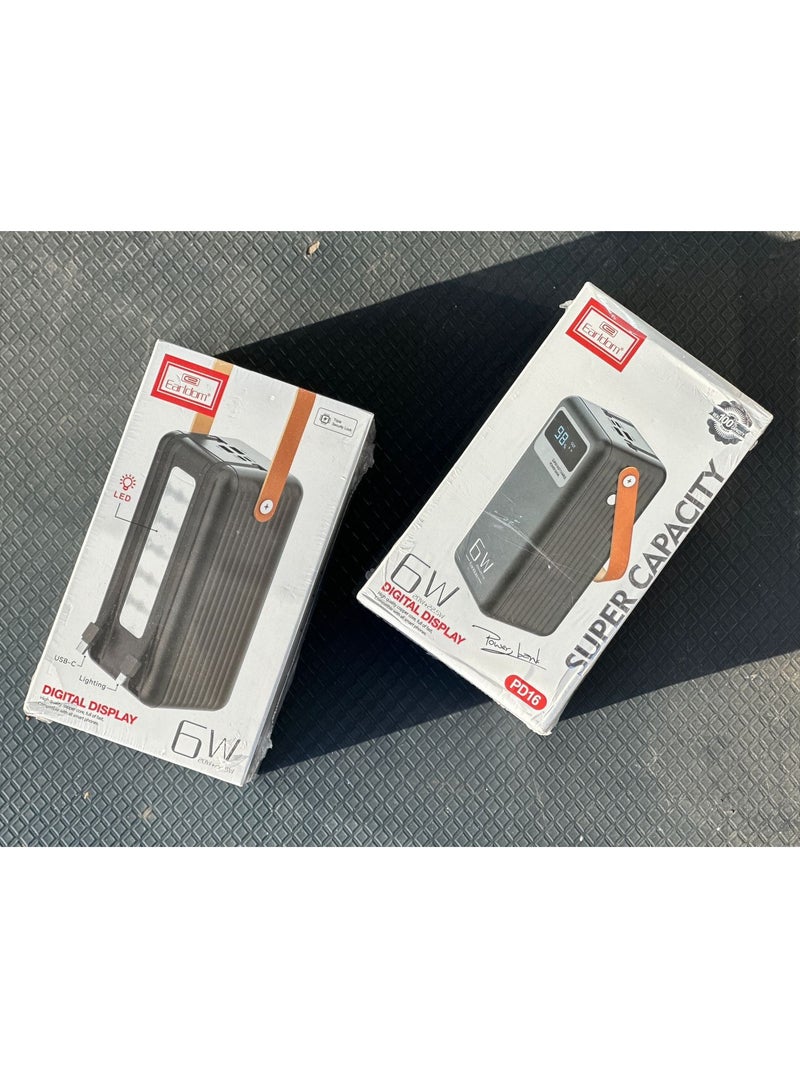 Earldom PD16 60000mAh Power Bank Digital Display & LED Lights with 2 USB ports 2 Type-C ports - Image 2