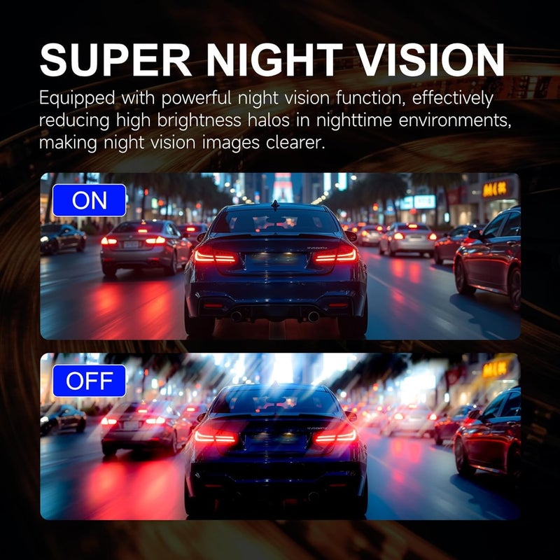4K Way Car DVR with 32 / 64GB Card Wide Angles Coverage Night View and Impacts Detection for Trucks Car Dashcam Front and Rear - Image 3