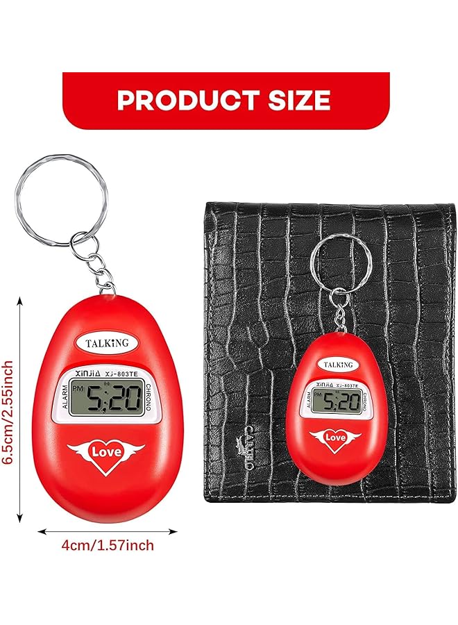 erorex Talking Clock For Blind Keychain Alarm Small Digital Clock Keychain With Alarm For Visually Impaired Digital Alarm Clock For Kids Elderly Digital Clock Talking Travel Alarm Clock 2 Pack - Image 5