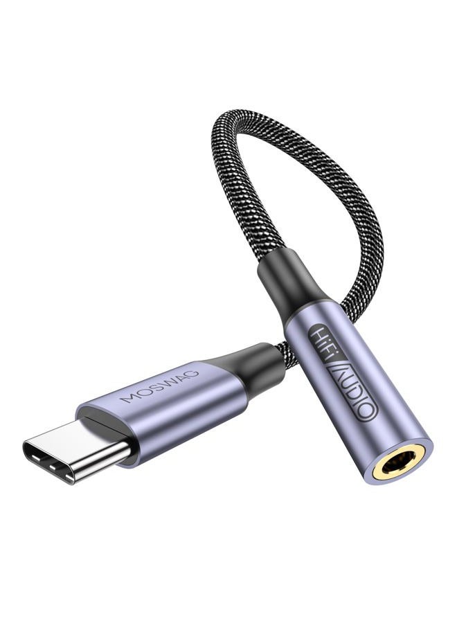 MOSWAG USB Type C to 3.5mm Female Headphone Jack Adapter, USB C to Aux Female Audio Dongle Cable Cord Compatible with iPhone 16 Pro 15 Pro Max, Samsung Galaxy S25 S24 Ultra, Note 20, iPad Pro, Pixel - Image 1