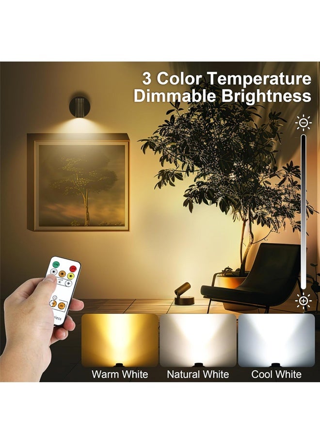 Wireless LED Spotlight Indoor with Remote, Uplighting Indoor with Rechargeable Battery Operated, 3CCT Picture Light for Plant, Picture, Wall Art - Image 2