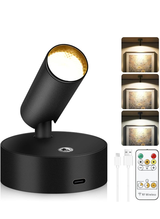 Wireless LED Spotlight Indoor with Remote, Uplighting Indoor with Rechargeable Battery Operated, 3CCT Picture Light for Plant, Picture, Wall Art - Image 1