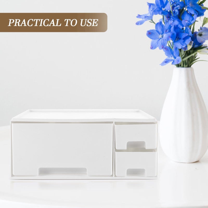 White Monitor Stand Riser with Organizer for Desk Space Optimization and Height Adjustment - Image 4