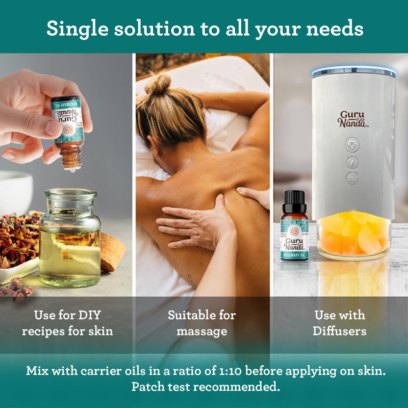 GuruNanda Rosemary Essential Oil - 100% Pure & Natural, Undiluted, Non-GMO - for Hair, Skin & Aromatherapy Diffuser - 15ML - Image 4