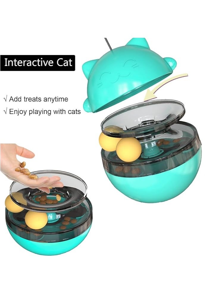 General - Cat toy, interactive indoor treater dispenser, kitten feeding ball with 3 functions, 3 swinging balls and fluttering feathers - Image 1