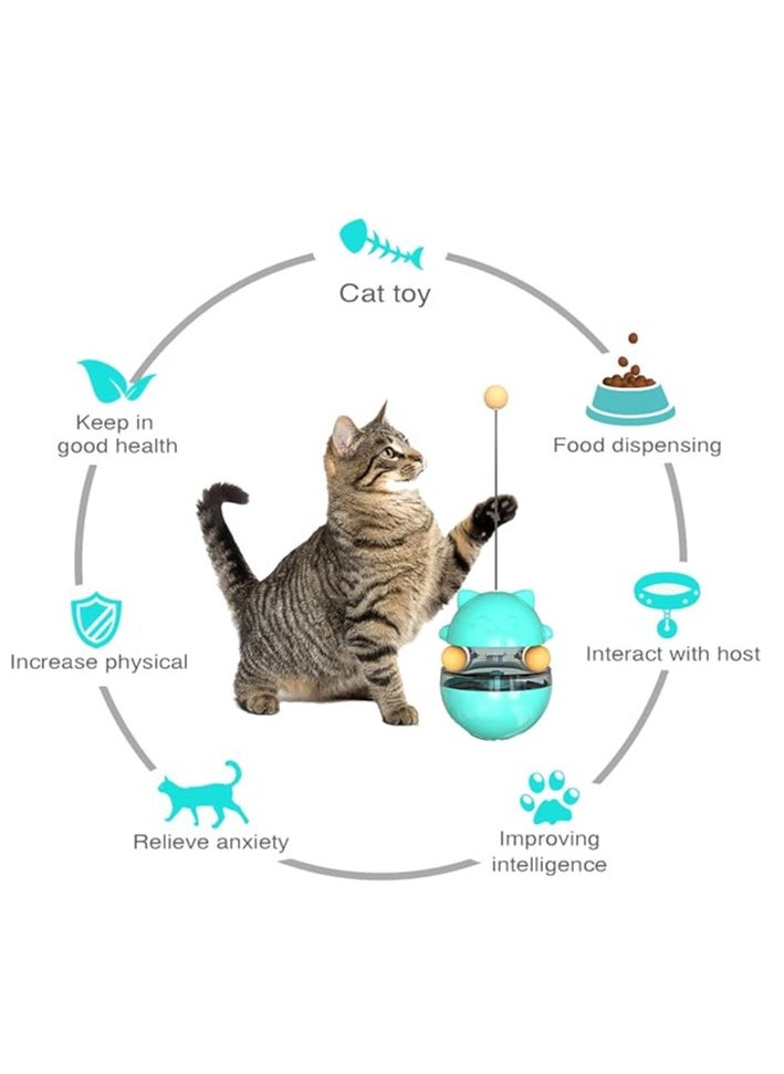 General - Cat toy, interactive indoor treater dispenser, kitten feeding ball with 3 functions, 3 swinging balls and fluttering feathers - Image 1