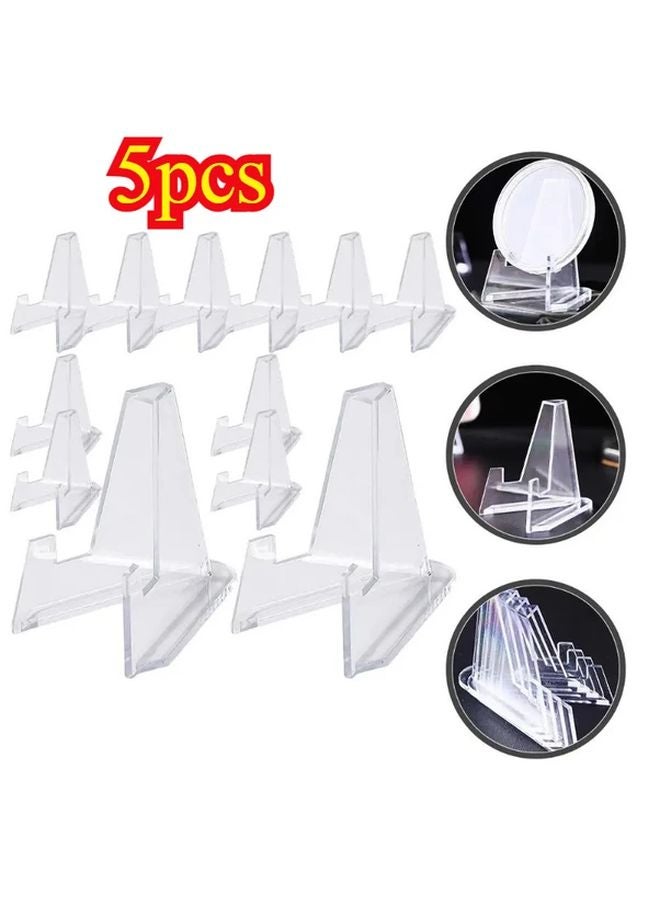 5pcs Transparent Acrylic Display Stands Classic Style Artwork Presentation Risers - Image 2