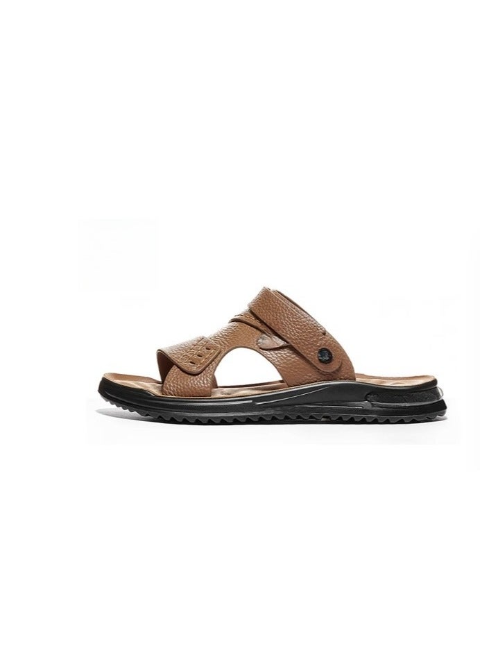 Warrior New Fashionable Leather Men's Business Slippers - Image 3