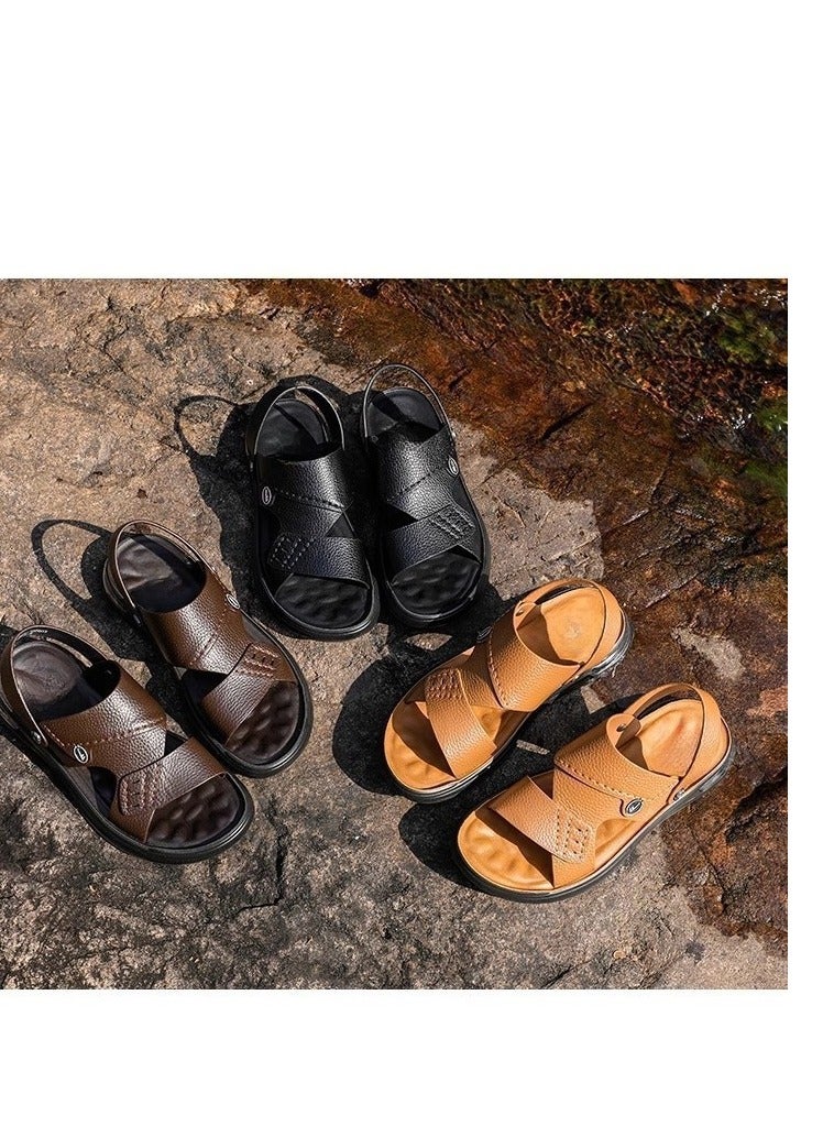 Warrior New Fashionable Leather Men's Business Slippers - Image 2