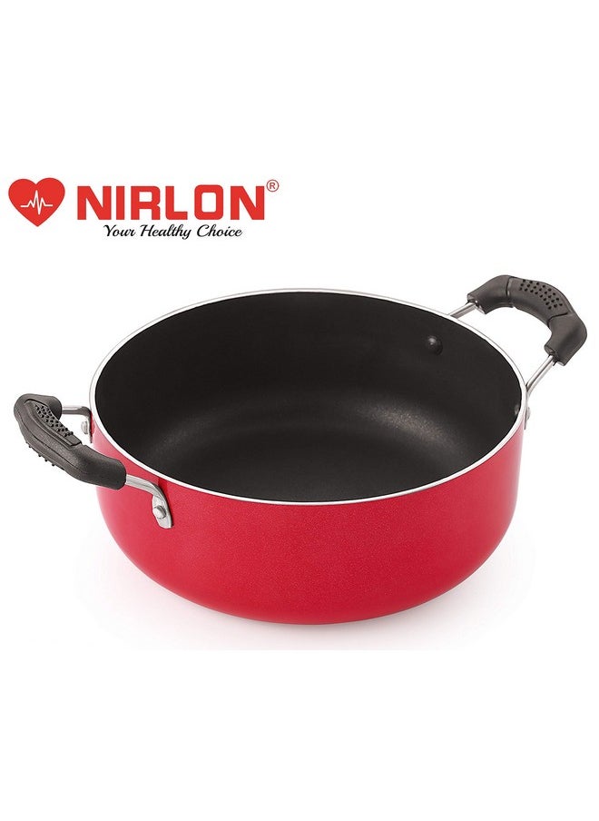 Nirlon Nirlon Non Stick Aluminium Gas Compatible Casserole/Biryani Pot/Rice Pot, 26cm - 4.2 LTR (3_mm_CS_15), Red  - Image 3