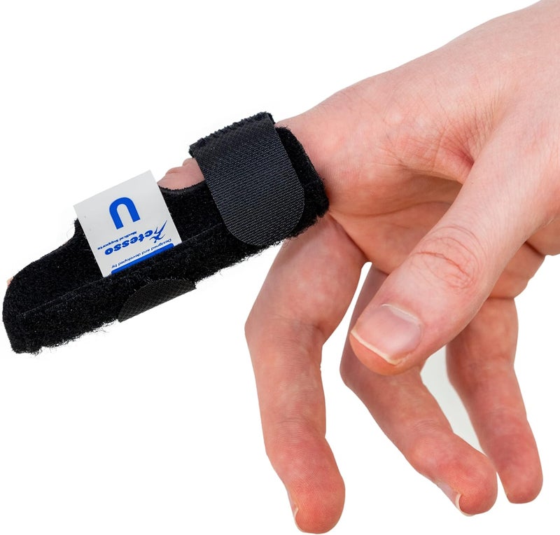 Actesso Neoprene Finger Splint Brace Injury Support for Mallet Finger Trigger Finger Finger Pain Broken Finger For Index Middle Ring Black - Image 1