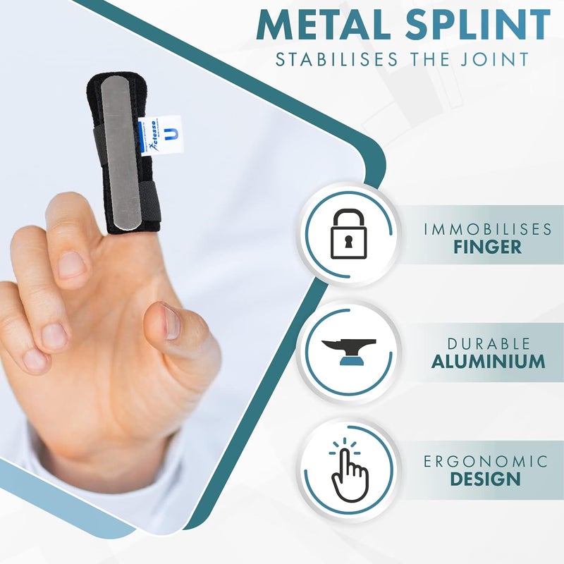Actesso Neoprene Finger Splint Brace Injury Support for Mallet Finger Trigger Finger Finger Pain Broken Finger For Index Middle Ring Black - Image 5