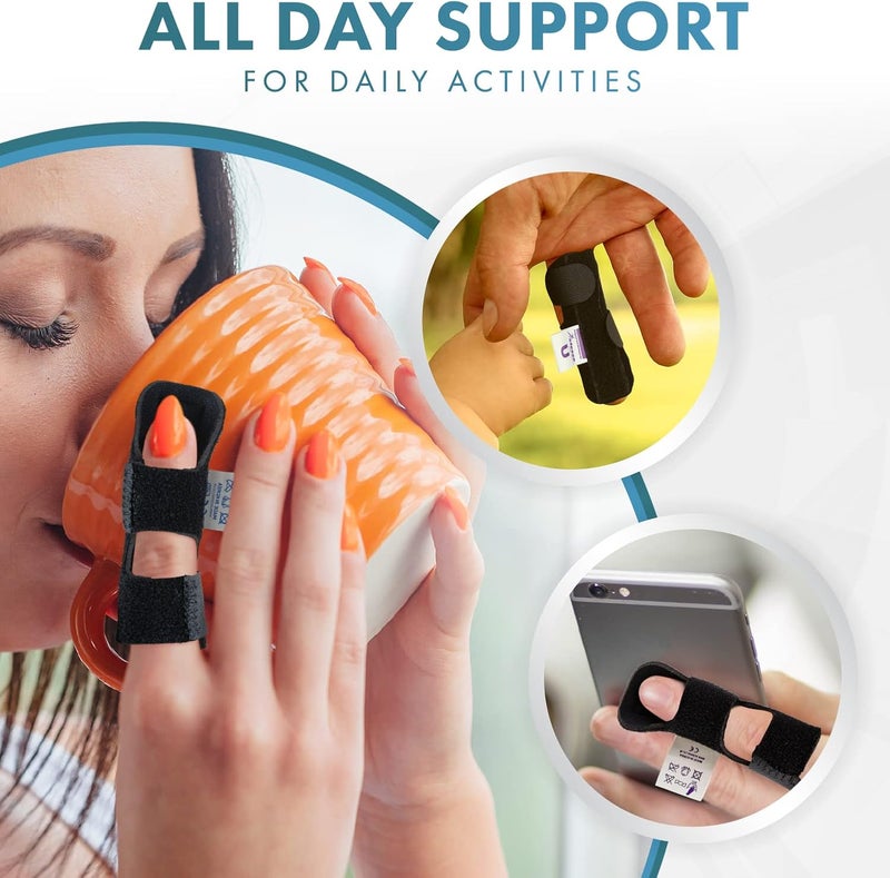 Actesso Neoprene Finger Splint Brace Injury Support for Mallet Finger Trigger Finger Finger Pain Broken Finger For Index Middle Ring Black - Image 4