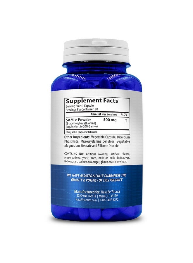 NasaBeahava SAM-E Supplement 500mg | Easy Absorption S-Adenosyl-L-Methionine SAM-e 500mg for Bone Joint and Mood Support Supplement | Made in The USA Non-GMO and Gluten Free (90 Day Supply) - Image 2