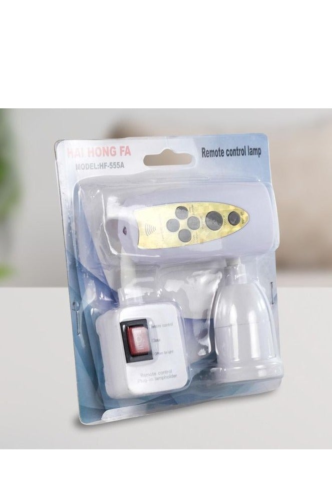 بامير محول مقبس إضاءة قابل للتوصيل مع جهاز تحكم عن بعد ومؤقت، محول مقبس إضاءة قابل للتوصيل، مقبس مصباح مكتبي، حامل مصباح تيار متردد، E26/E27، محول مصباح في جميع الاتجاهات مع مفتاح، مقبس مصباح مكتبي - Image 2