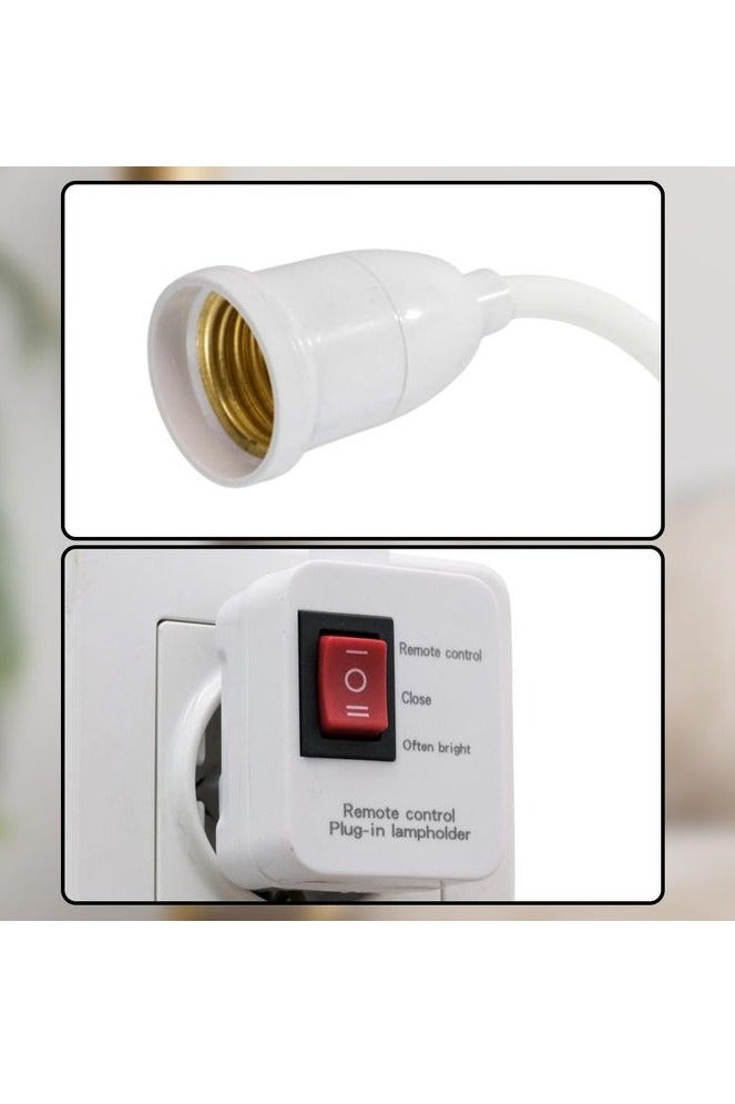 بامير محول مقبس إضاءة قابل للتوصيل مع جهاز تحكم عن بعد ومؤقت، محول مقبس إضاءة قابل للتوصيل، مقبس مصباح مكتبي، حامل مصباح تيار متردد، E26/E27، محول مصباح في جميع الاتجاهات مع مفتاح، مقبس مصباح مكتبي - Image 3