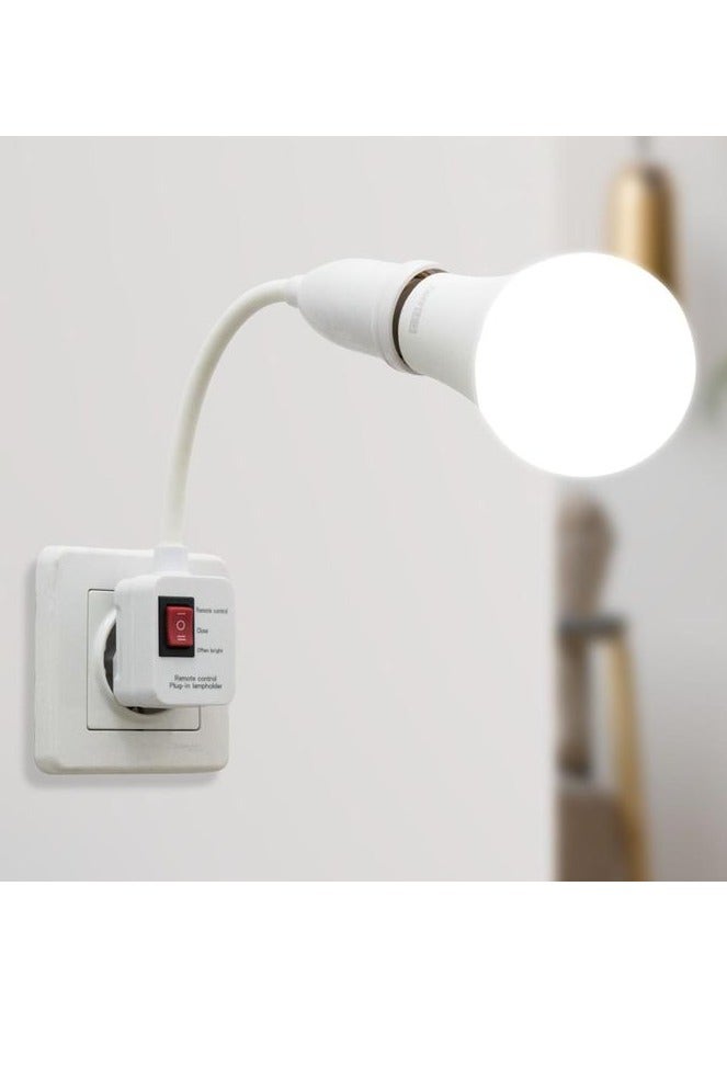 بامير محول مقبس إضاءة قابل للتوصيل مع جهاز تحكم عن بعد ومؤقت، محول مقبس إضاءة قابل للتوصيل، مقبس مصباح مكتبي، حامل مصباح تيار متردد، E26/E27، محول مصباح في جميع الاتجاهات مع مفتاح، مقبس مصباح مكتبي - Image 5