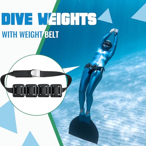 Tellegloww 4 Pcs 1.1 lb Dive Weights Belt for Scuba Diving Coated Dive Weights Nylon Dive Belt with Metal Quick Release Buckle for Free Diving Spear Fishing - Image 4