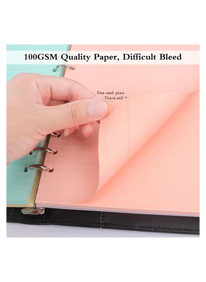 A5 Loose Leaf Paper, A5 Binder Planner Inserts Paper,160 Sheets (320 Pages) 6-Hole Notebook Refills for 6-Ring Refillable A5 Ring Binder Notebook Planner, Lined Paper