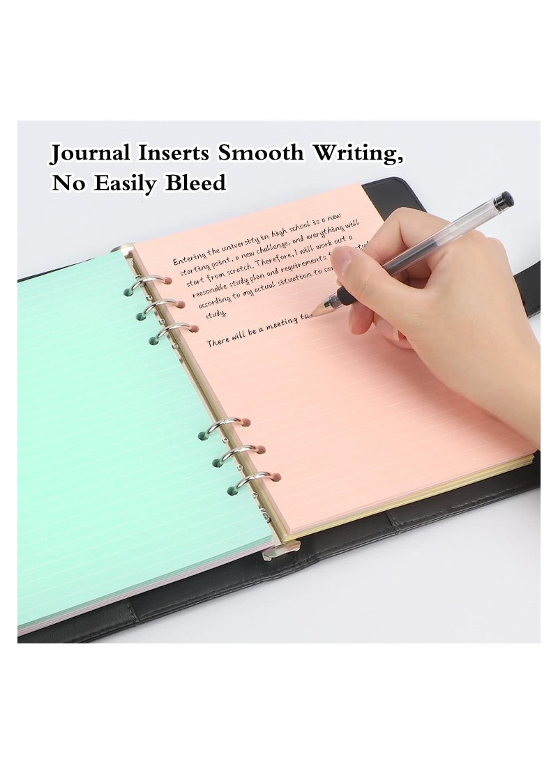 A5 Loose Leaf Paper, A5 Binder Planner Inserts Paper,160 Sheets (320 Pages) 6-Hole Notebook Refills for 6-Ring Refillable A5 Ring Binder Notebook Planner, Lined Paper