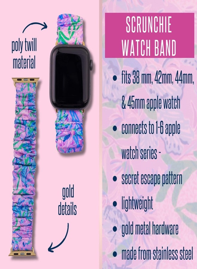 Lilly Pulitzer Scrunchie Band for Smart Watch, Sized to Fit 38mm, 40mm, 42mm, 44mm Smartwatches, Compatible with Apple Watch Series 1-6 (Secret Escape) - Image 5
