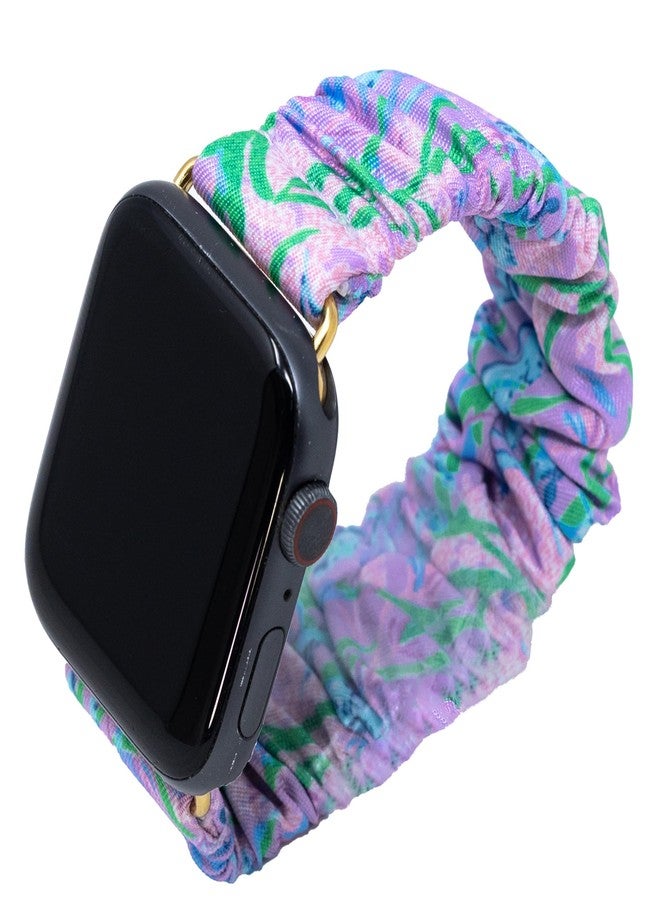 Lilly Pulitzer Scrunchie Band for Smart Watch, Sized to Fit 38mm, 40mm, 42mm, 44mm Smartwatches, Compatible with Apple Watch Series 1-6 (Secret Escape) - Image 1