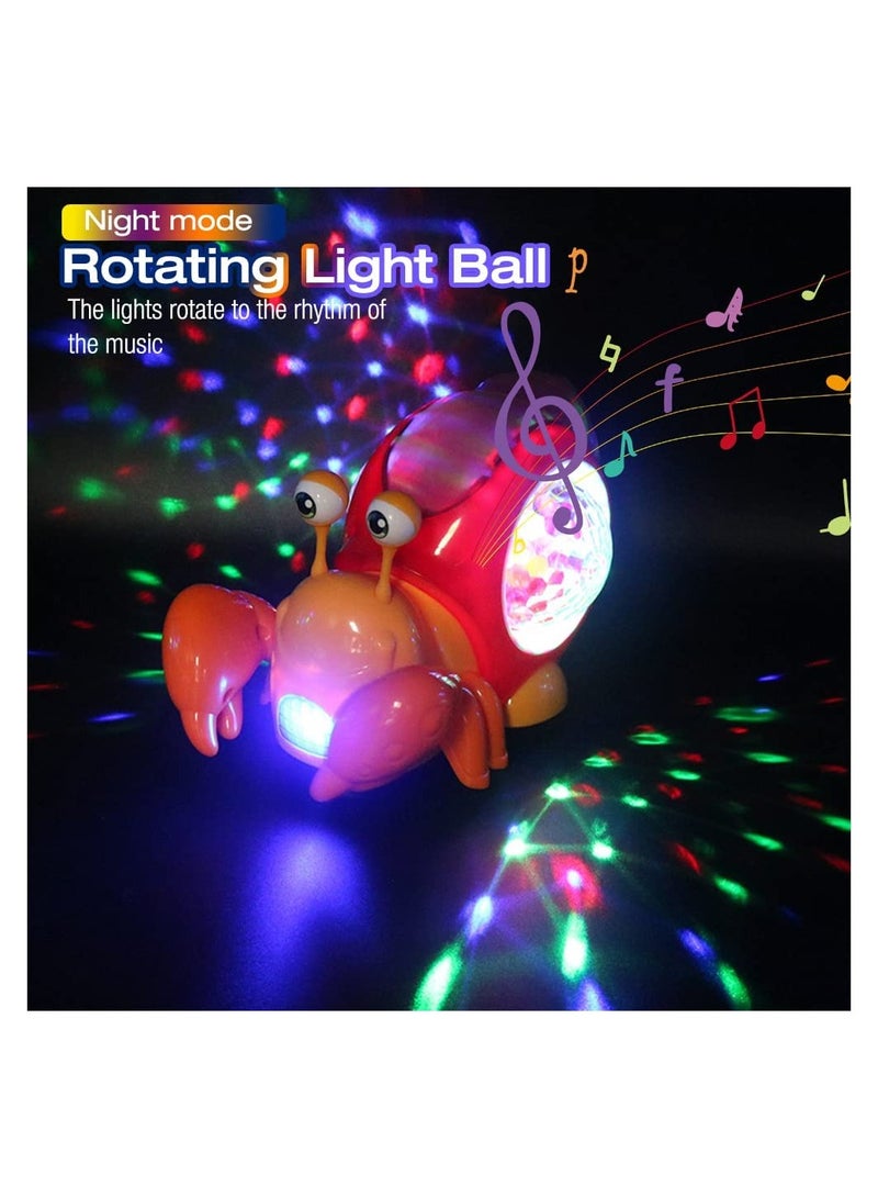 Electric Music Crab Baby Toy Crawling Crab Baby Toy With Music and Led Light Up Early Learning Educational Toys with Automatically Avoid Obstacles for Kids - Image 3