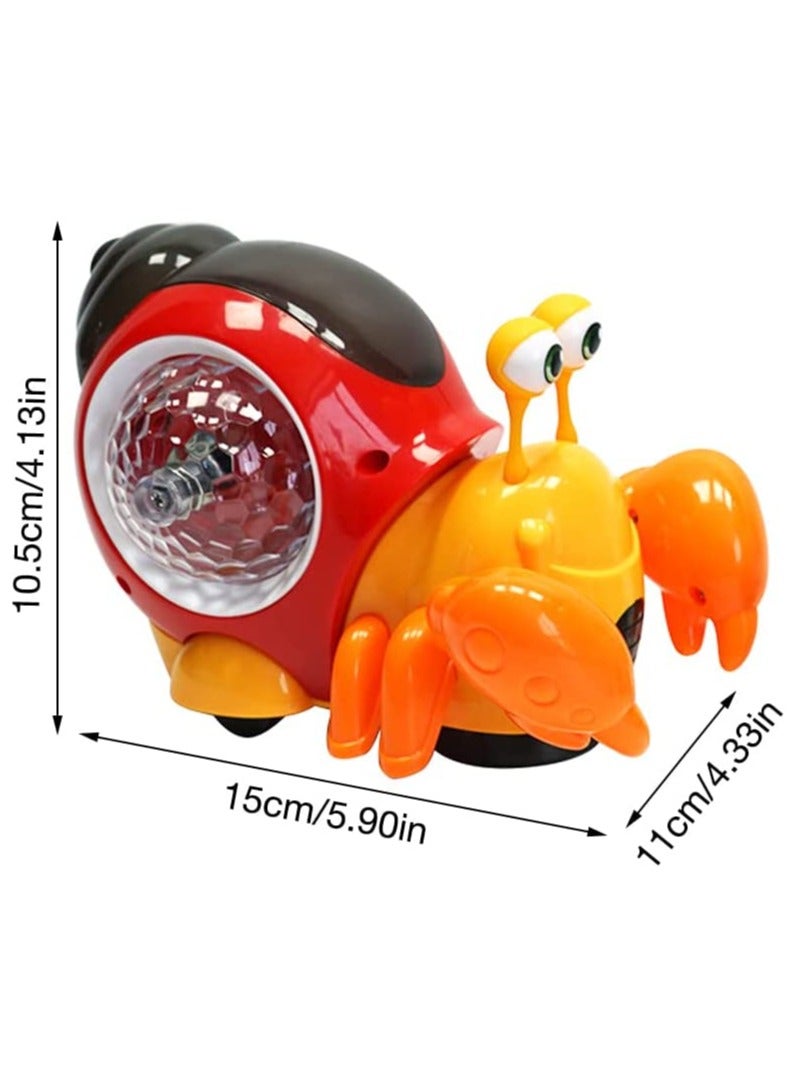 Electric Music Crab Baby Toy Crawling Crab Baby Toy With Music and Led Light Up Early Learning Educational Toys with Automatically Avoid Obstacles for Kids - Image 2