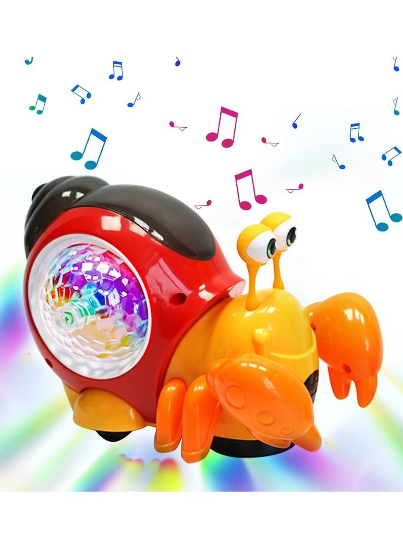 Electric Music Crab Baby Toy Crawling Crab Baby Toy With Music and Led Light Up Early Learning Educational Toys with Automatically Avoid Obstacles for Kids - Image 1