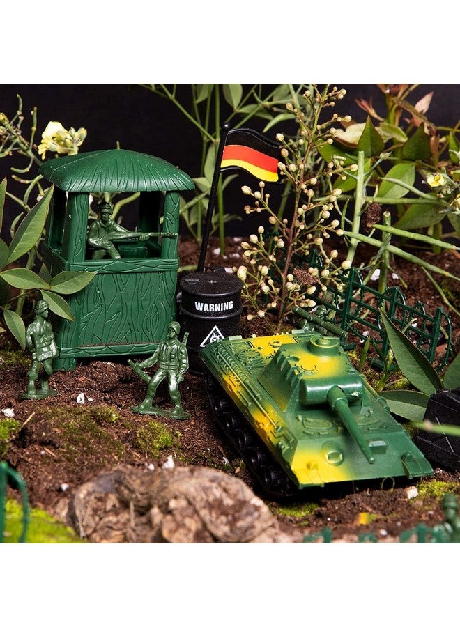 Blue Panda 300 Piece Military Toys Plastic Army Men with Tanks, Planes, Flags and Accessories for Boys - Image 2